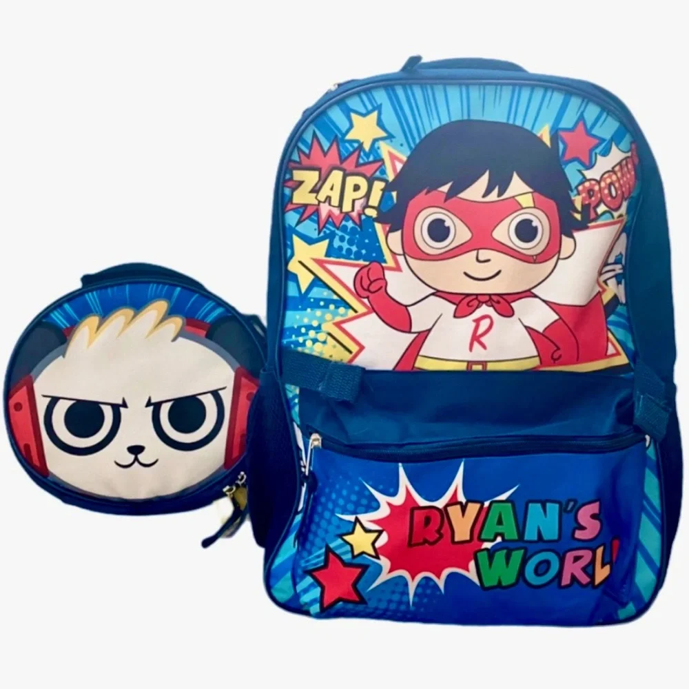 Ryan’s World Bookbag & Matching Lunch Box + pencil case Set - ryan's toy review